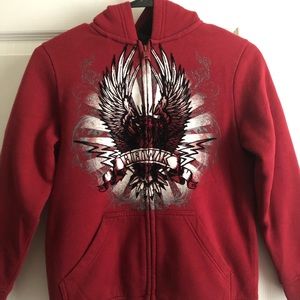 Tony Hawk Maroon/Black Jacket w/Faux Fur Lining